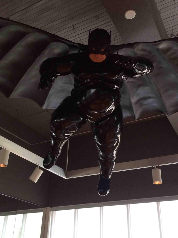 this art was on the ceiling of our hotel gym