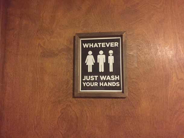 This bathroom sign in a local coffee shop