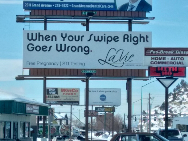 This billboard in my home town can really connect with their clientele