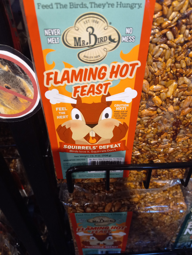 This birdseed I found at my local bird store on Friday