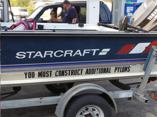 This boat came through my gas station today