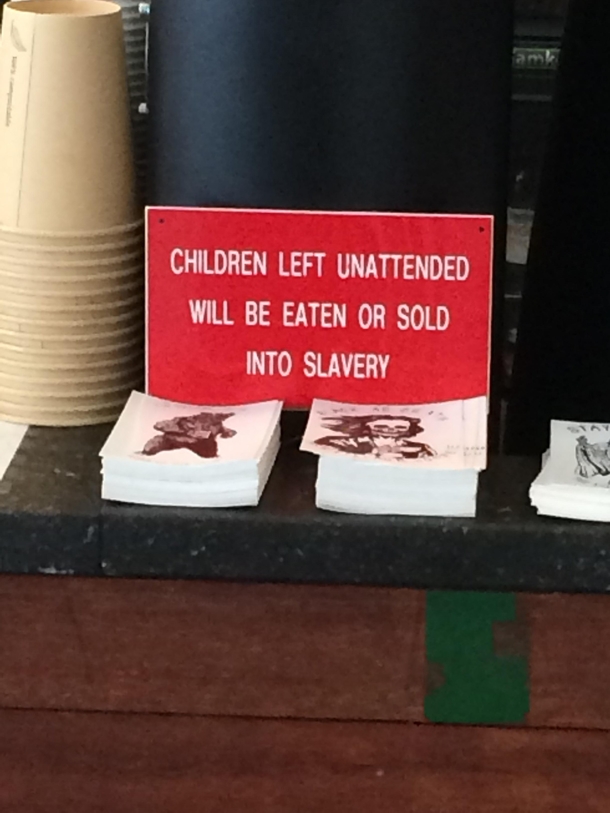 This cafe makes no idle threats