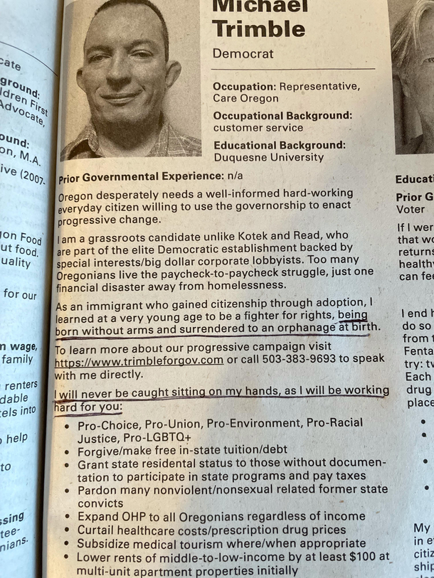 This candidate has jokes