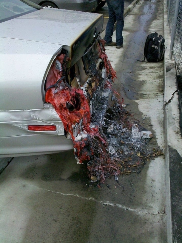 This car threw up