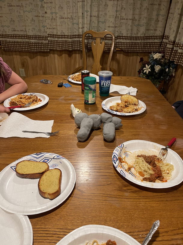This centerpiece made by my  year old niece