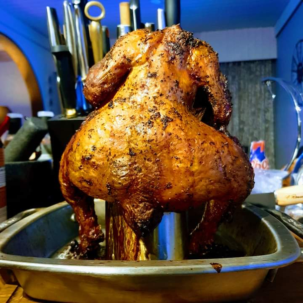 This chicken looks like a stripper