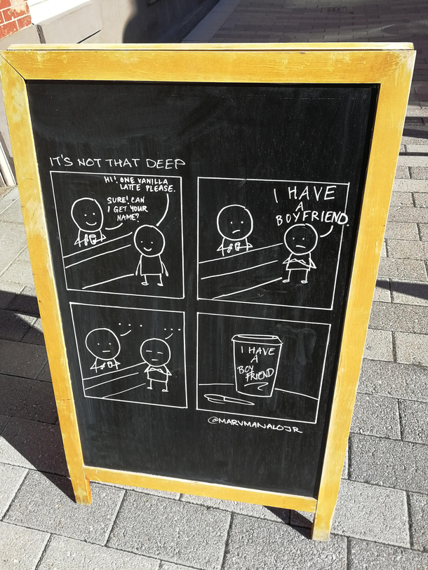 This coffee shop at Temple U has got a skilled cartoonist