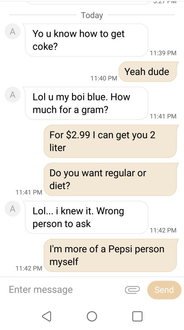 this conversation is soda pressing
