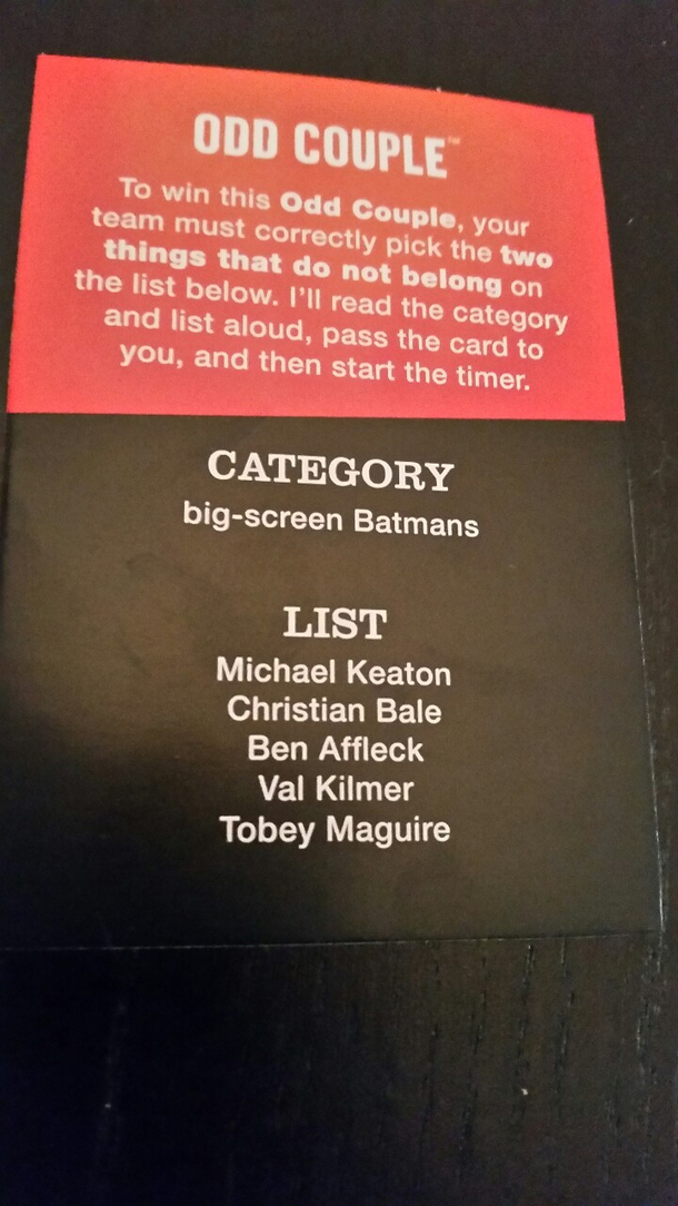 This Cranium card did not age well