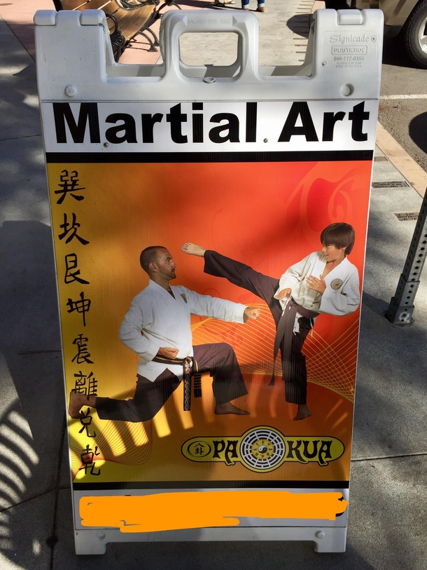 This dojo teaches you how to punch a kid square in the nuts
