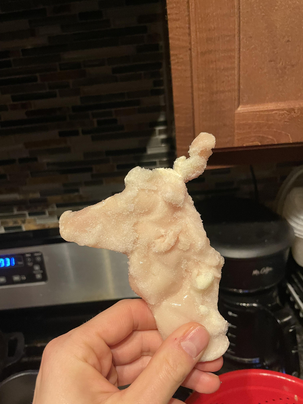 This festively shaped frozen chicken piece from Aldi