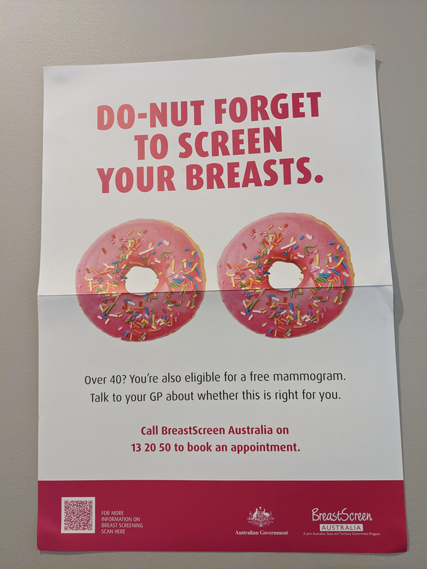 This flyer for breast screening at my doctors office