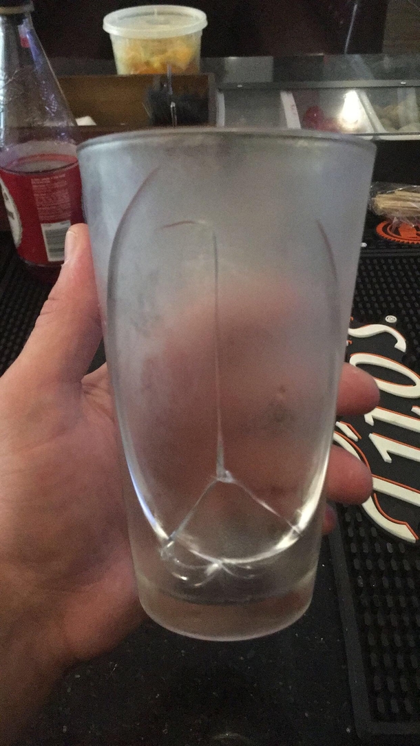 This glass almost broke intopeaces 