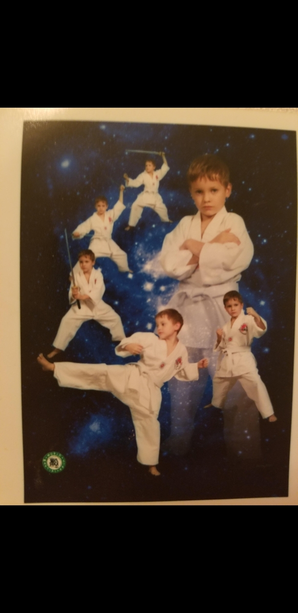 This great photo of me when I used to take taekwondo