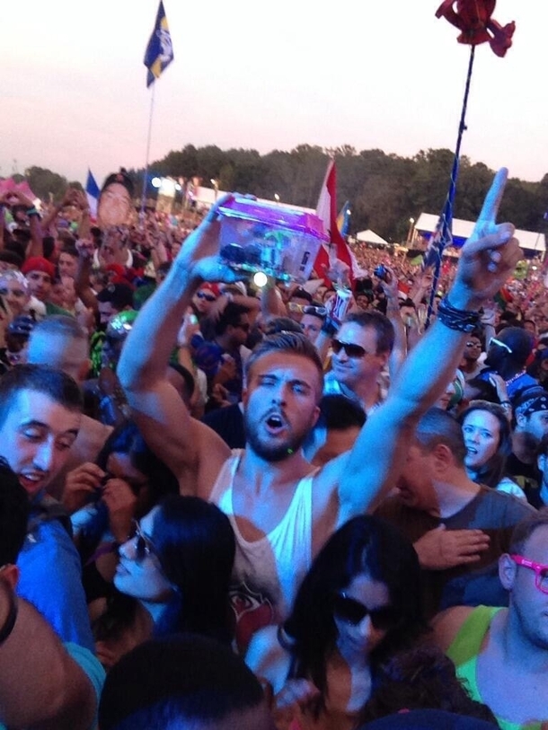 This guy brought his hermit crab to the concert