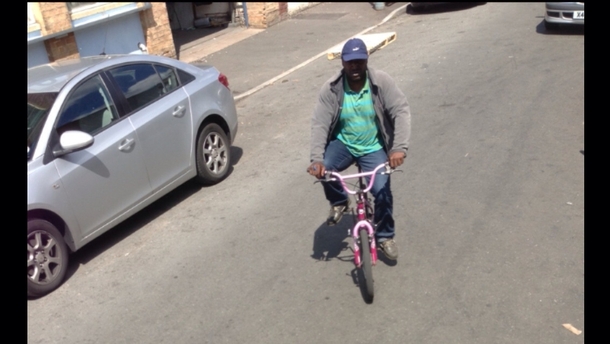 This guy cycled past and I couldnt help but think I bet thats not his bike