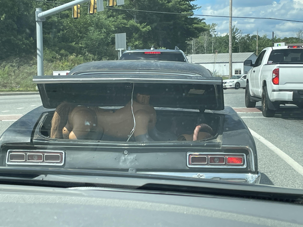This guy in front of me had this in the back of his car