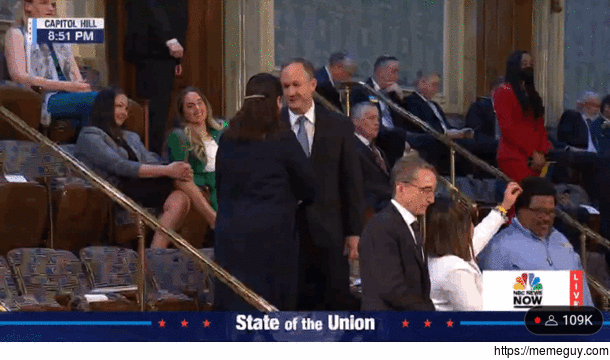 This guy in the State of the Union crowd just living his best life