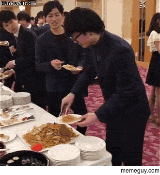 This guy knows how to eat at a buffet