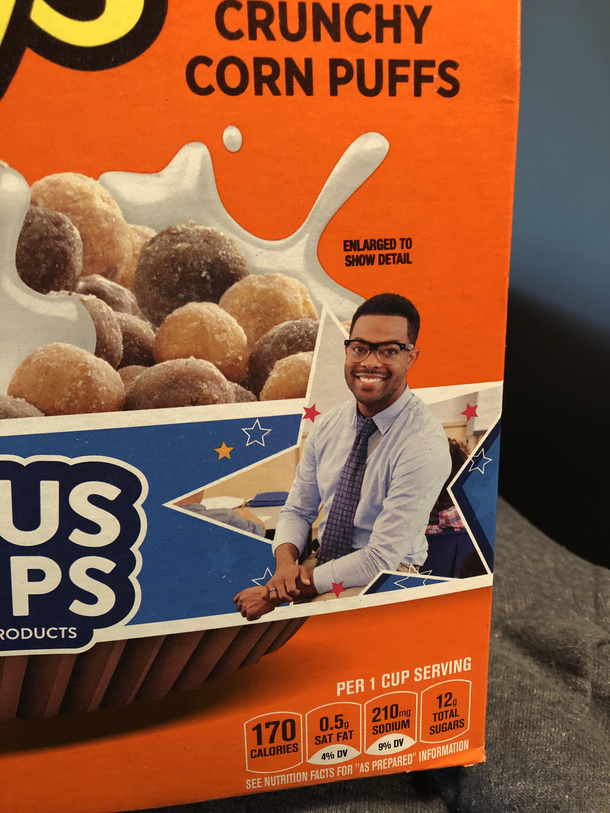 This guy on my cereal box must be SO SMALL irl