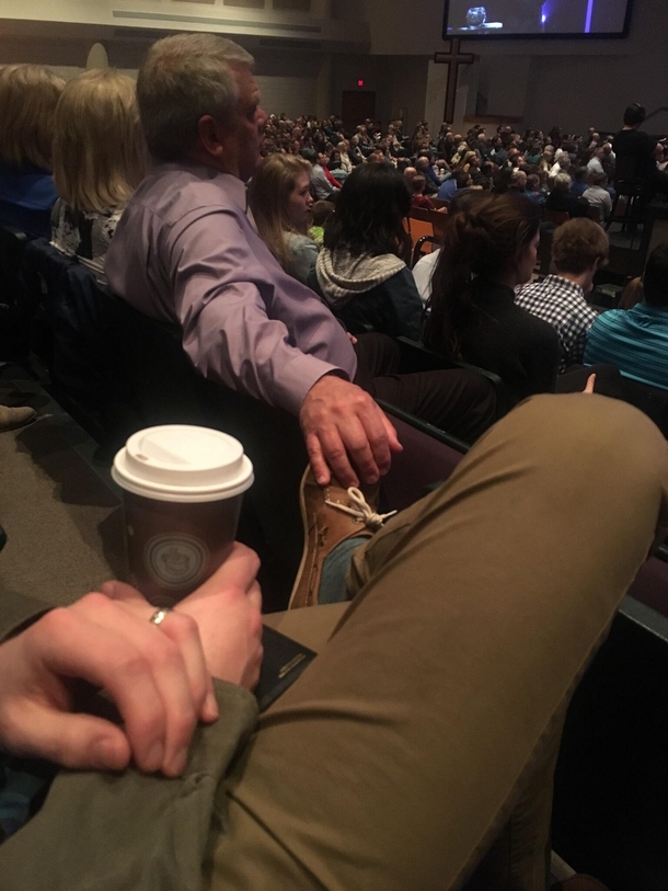This guy thinks my foot is part of the chair
