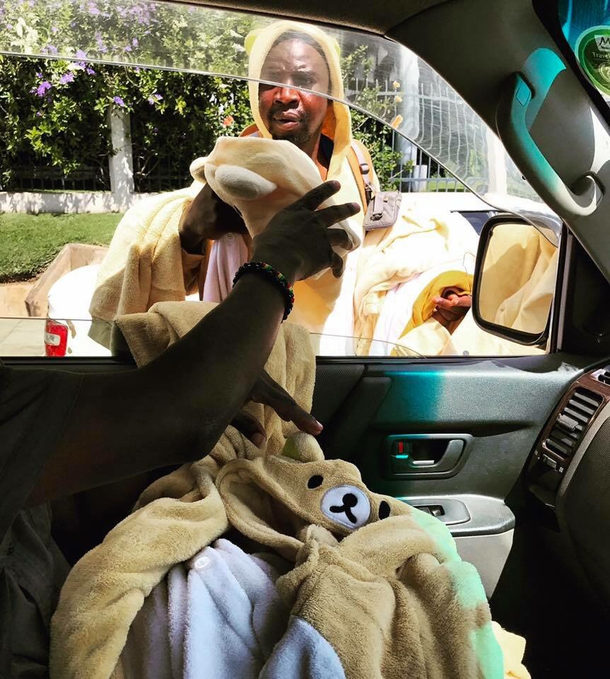 This guy was selling bear onsies on the street