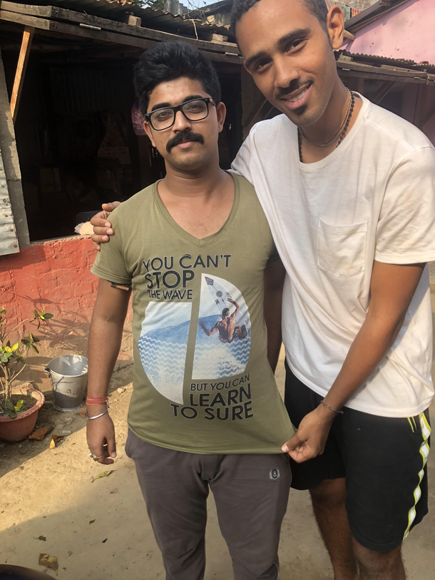 this guys misprinted shirt in India