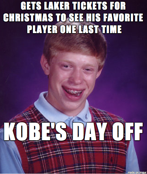 This happened to my friend tonight biggest Kobe fan I know