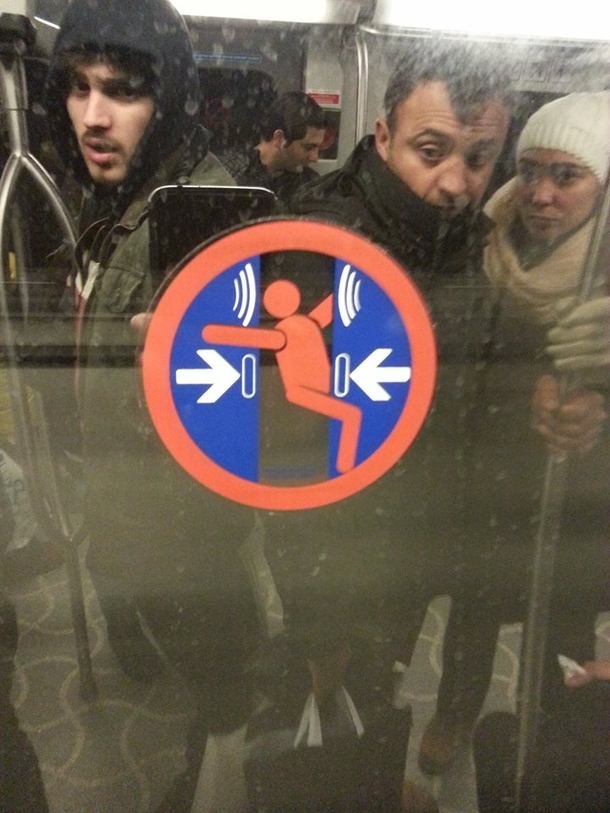 This hazard sign makes it look more fun than it should