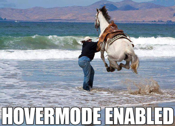 This horse cant swim so he found an alternative method