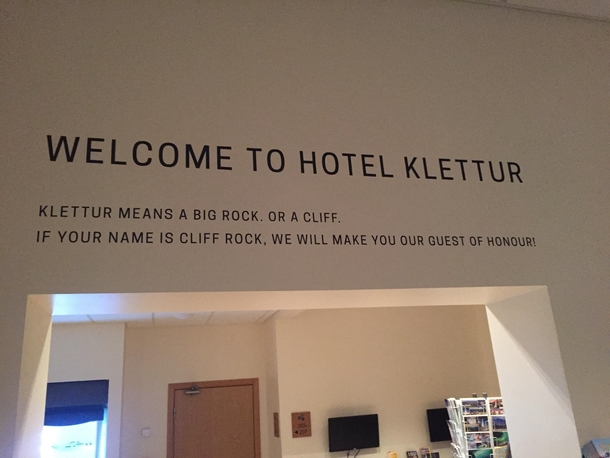 This hotel welcomes mr Cliff Rock