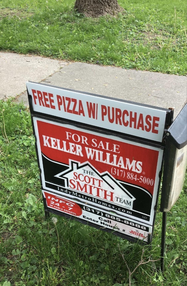 This house offering a free pizza with the purchase of a home