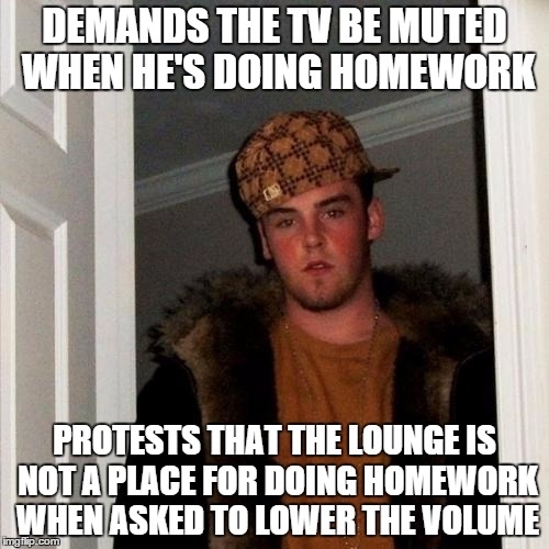 this hypocrite in my college dorm lounge