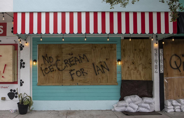This icecream shop in Florida that boarded up to brace for hurricane Ian
