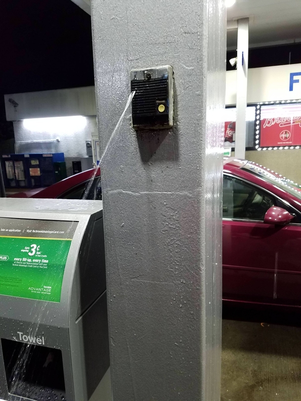 This intercom has sprung a leak