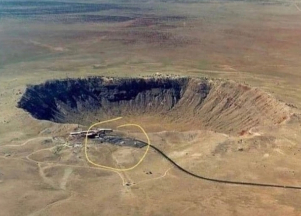 This is a large meteor crater in Arizona It missed the visitors center by only a few feet