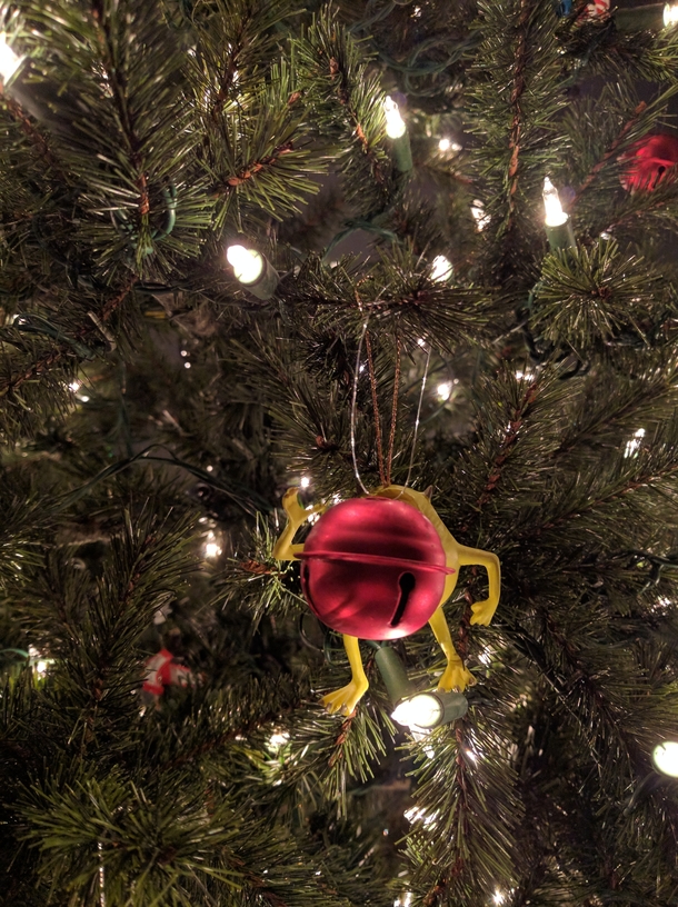 This is how I hang my Mike Wizowski Christmas ornament