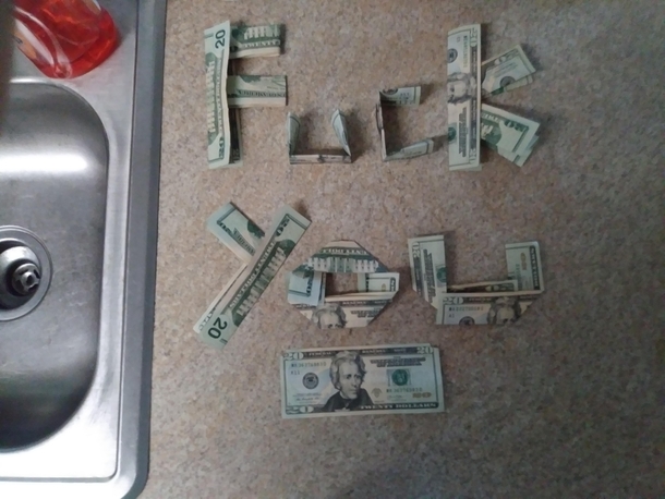 This is how my roommate pays rent
