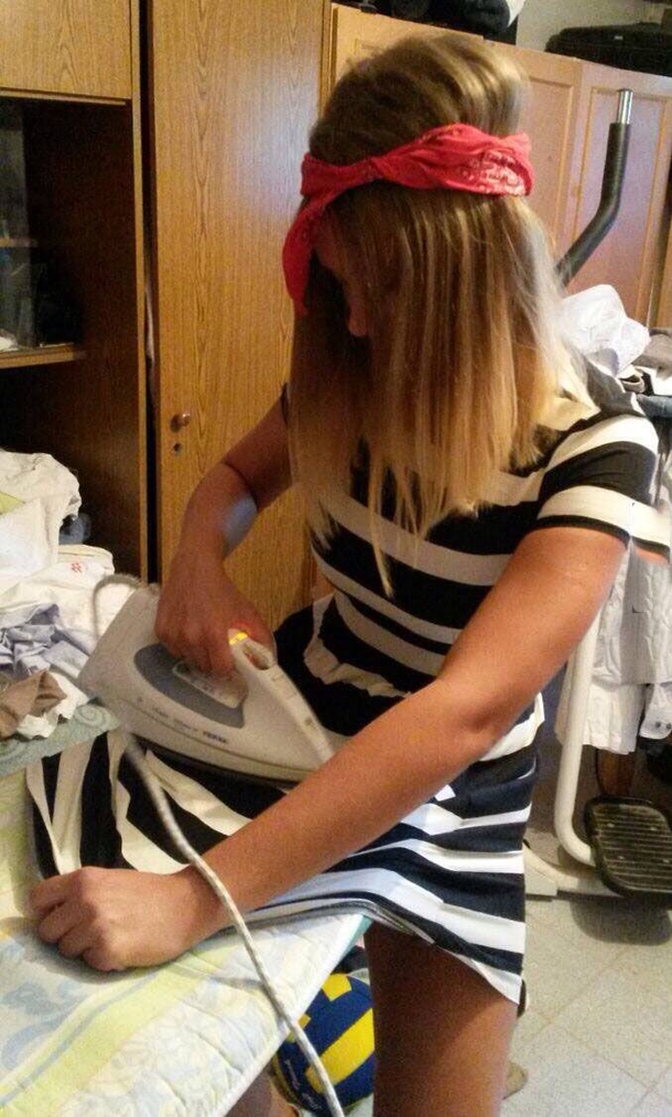This is how my sister irons