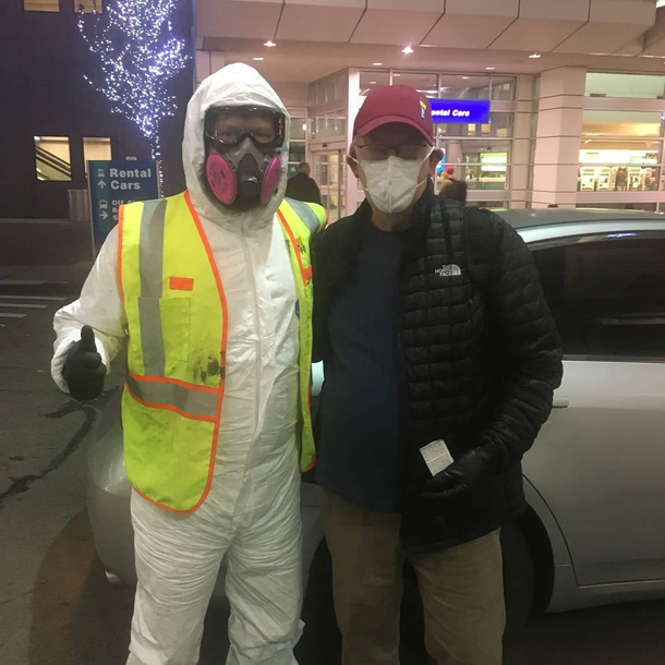 This is how my uncle picked up my grandpa after his vacation in China was cut short and my uncle found there was no real quarantine process