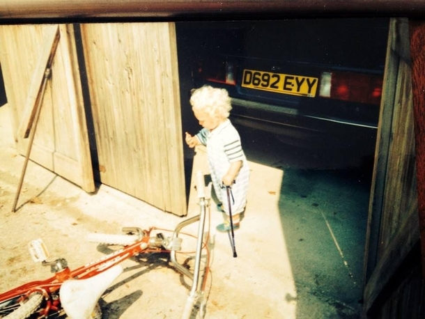 This is me as a little boy My friends all said I look like a tiny old lady so I photoshopped a walking stick in there for the effect