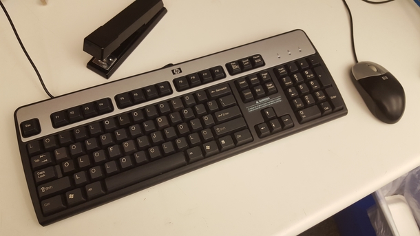 This is the loaner keyboard the IT dept gives us if we spill coffee on ours while we wait for a replacement