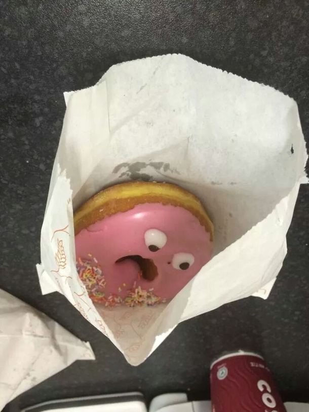 This is the most horrified doughnut Ive ever seen