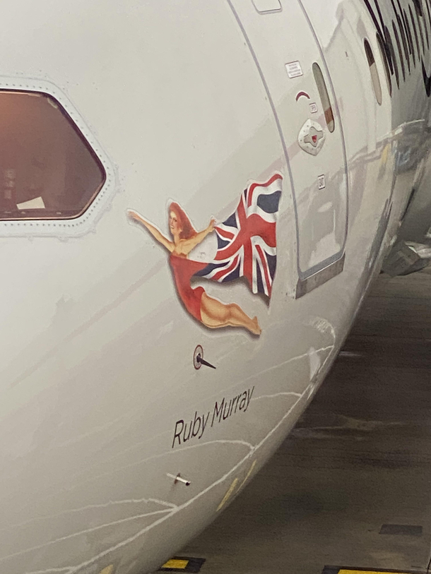 This is the plane that flew me from Heathrow to India class act Virgin Atlantic