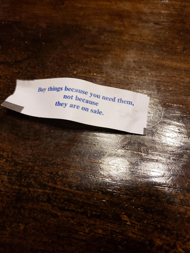 This is the truest fortune for humanity Ive ever seen 