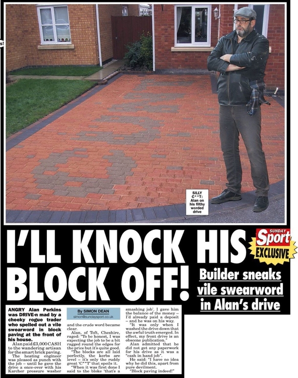 This is what happens if you dont offer the builder a cup of tea