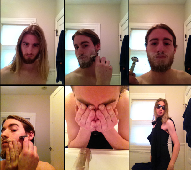 This is what happens when a guy with long hair shaves