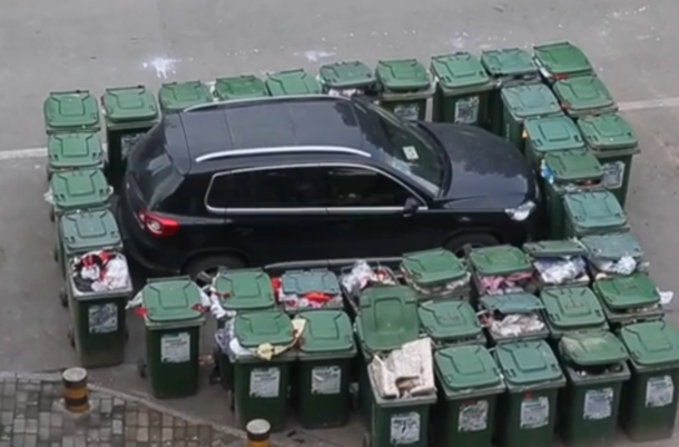 This is what you get for parking at the fire exit