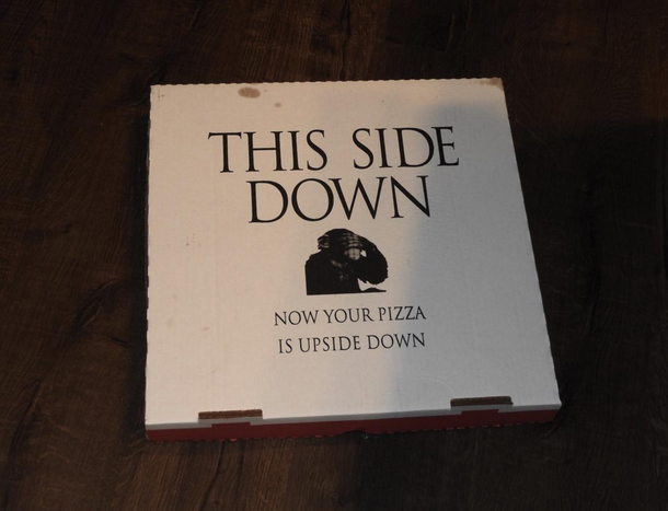 This is what you see if you drop your pizza from my local pizza place