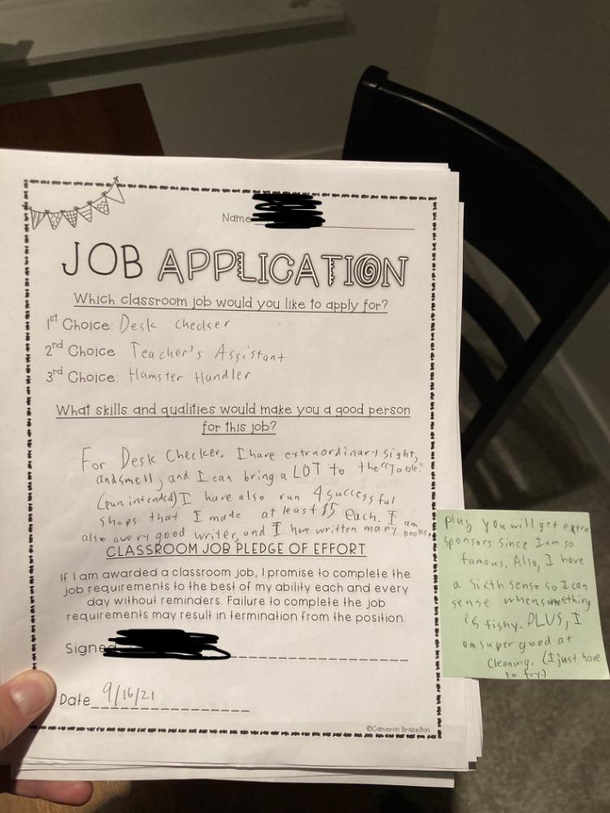 This kid in my girlfriends class can have any job they want